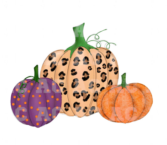 3X Pumpkin DTF TRANSFER or UV DTF STICKER DECAL