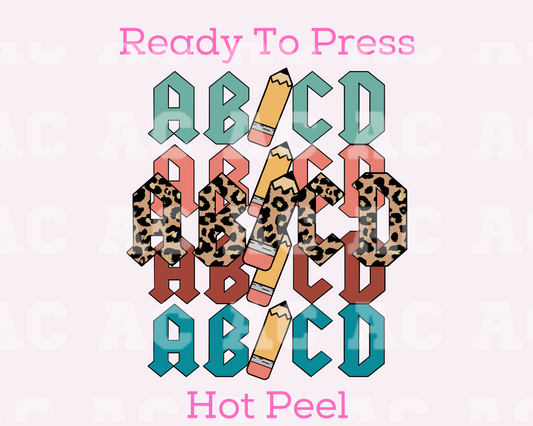 ABCD Leopard DTF TRANSFER or UV DTF STICKER DECAL