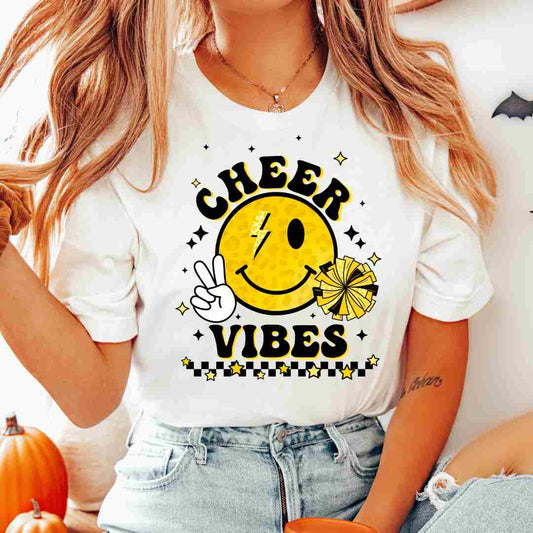 Yellow Cheer Vibes DTF TRANSFER or UV DTF STICKER