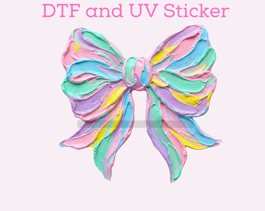 Easter Pastel Bow Coquette DTF TRANSFER or UV DTF STICKER DECAL