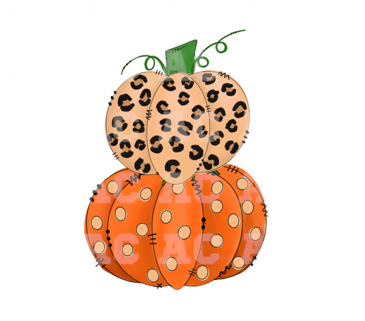 Stacked Pumpkins DTF TRANSFER or UV DTF STICKER DECAL