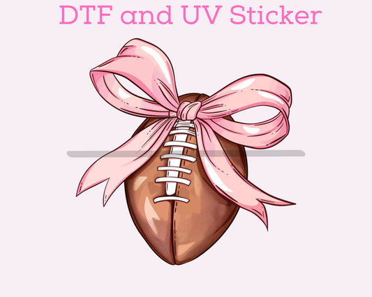 Football Pink Bow DTF Transfer