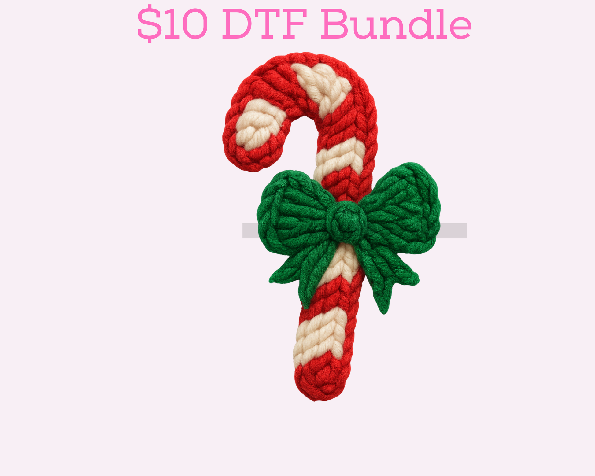 Faux Yarn Candy Cane DTF TRANSFER