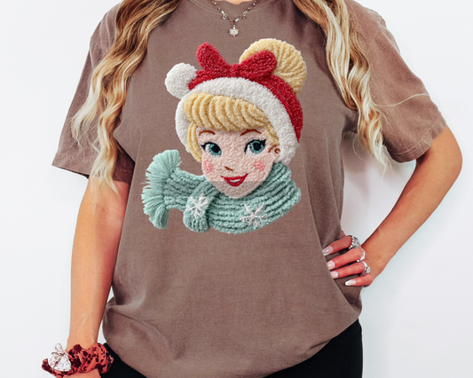 Magical Faux Yarn Princess Christmas DTF TRANSFER or UV DTF STICKER