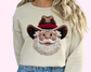 Cowboy Santa faux Yarn Western Christmas DTF TRANSFER