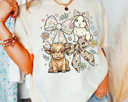 Easter Bunny Easter Cow DTF TRANSFER or UV DTF STICKER