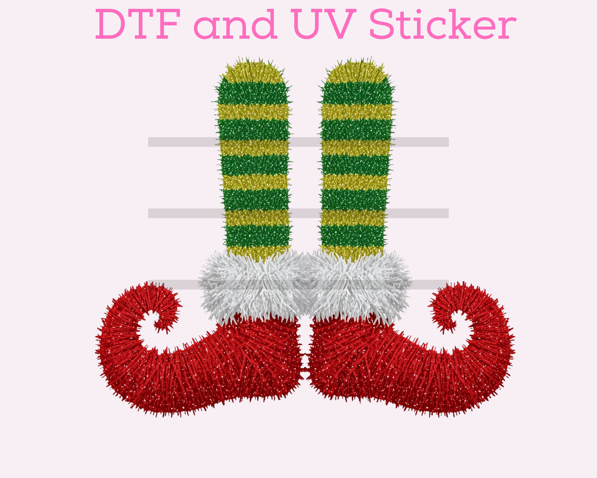 Faux Yarn Elf Shoes Christmas DTF TRANSFER