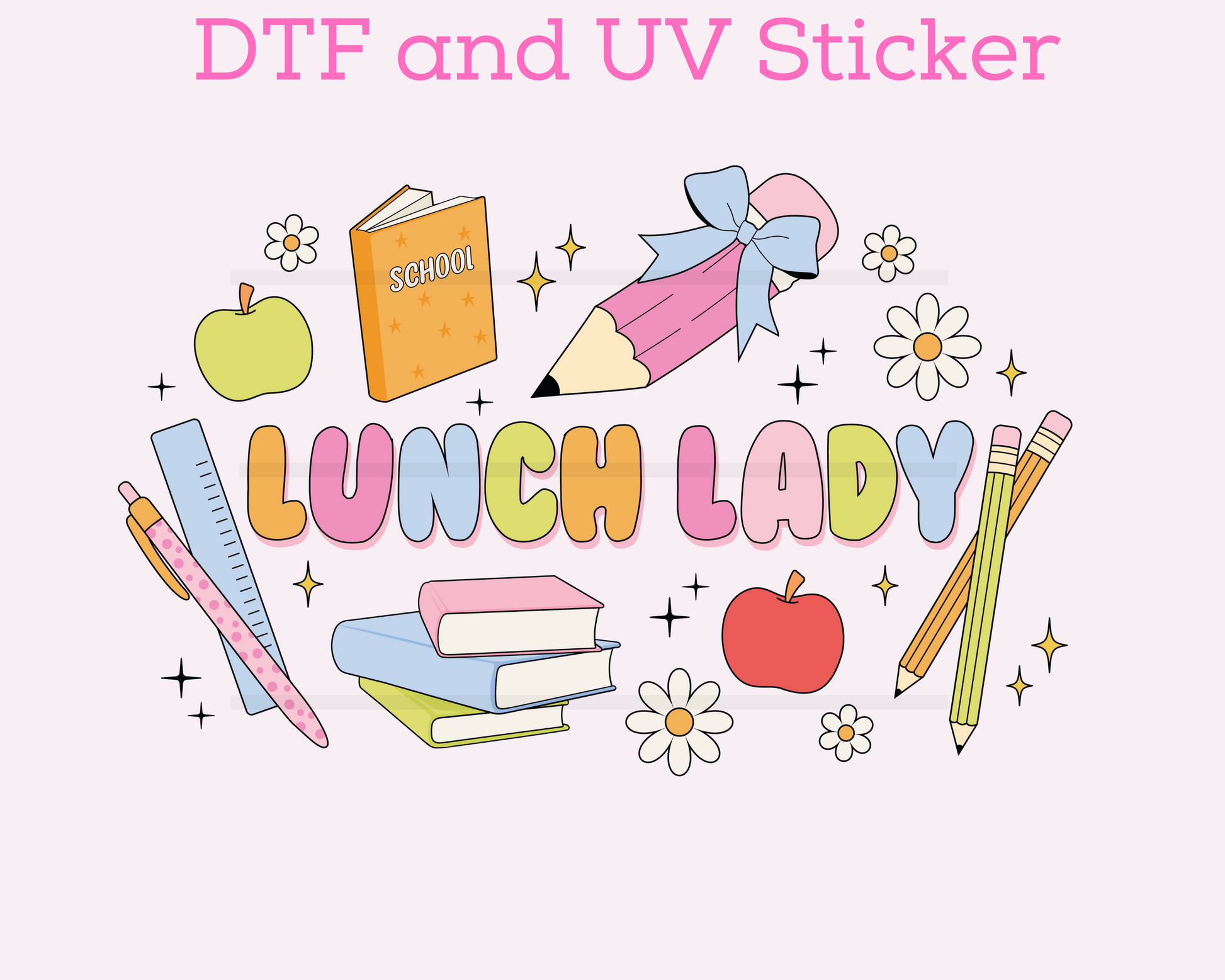 Lunch Lady DTF TRANSFER or UV DTF STICKER DECAL