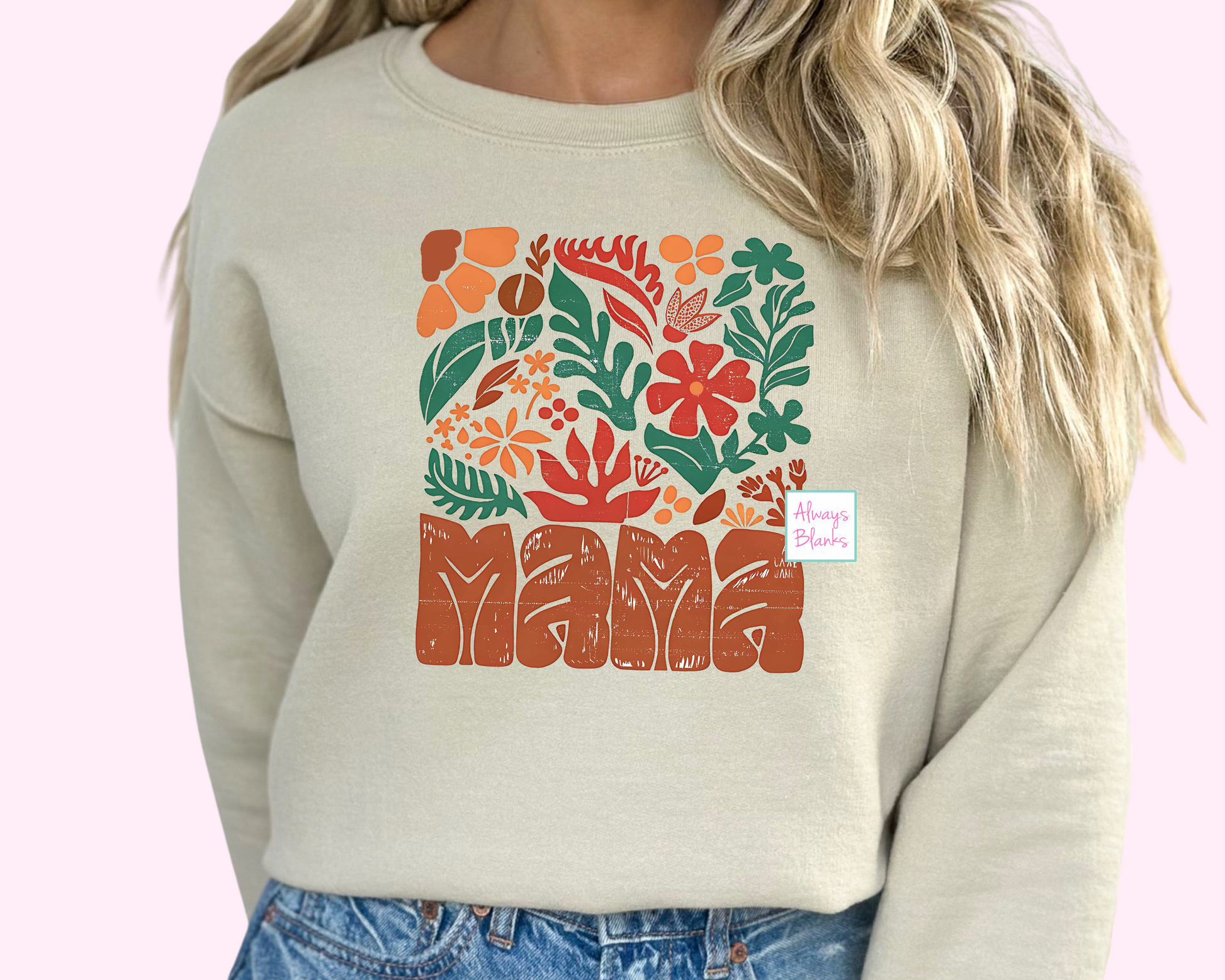 Abstract Mama floral DTF TRANSFER or UV DTF STICKER DECAL