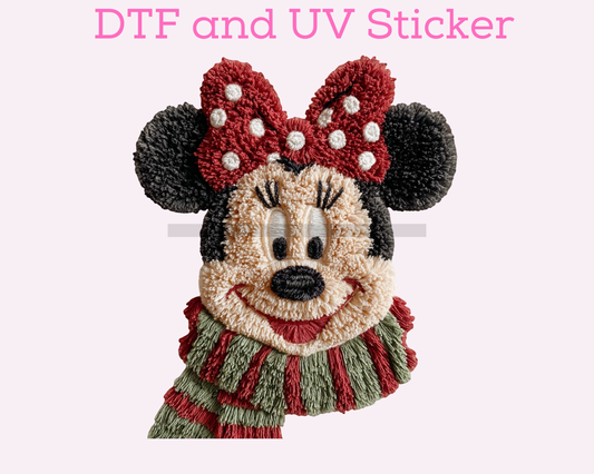 Magical Girl Mouse Christmas DTF TRANSFER or UV DTF STICKER