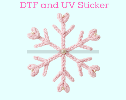 Faux Yarn Snowflake Christmas DTF TRANSFER