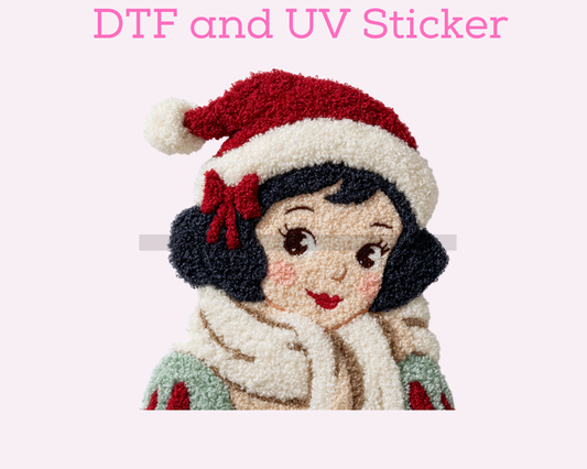 Magical Faux Yarn Princess Christmas DTF TRANSFER or UV DTF STICKER