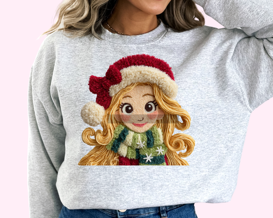 Magical Faux Yarn Princess Christmas DTF TRANSFER or UV DTF STICKER