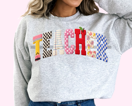 Teacher Faux Yarn DTF TRANSFER or UV DTF STICKER DECAL