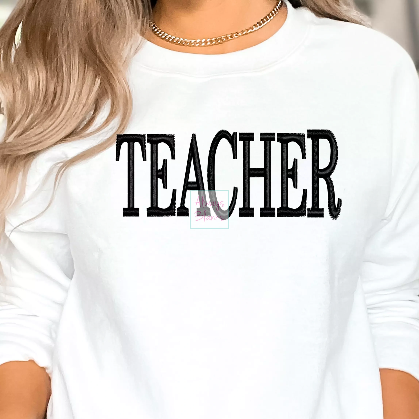 Teacher Faux Embroidery Teacher DTF TRANSFER or UV DTF STICKER DECAL