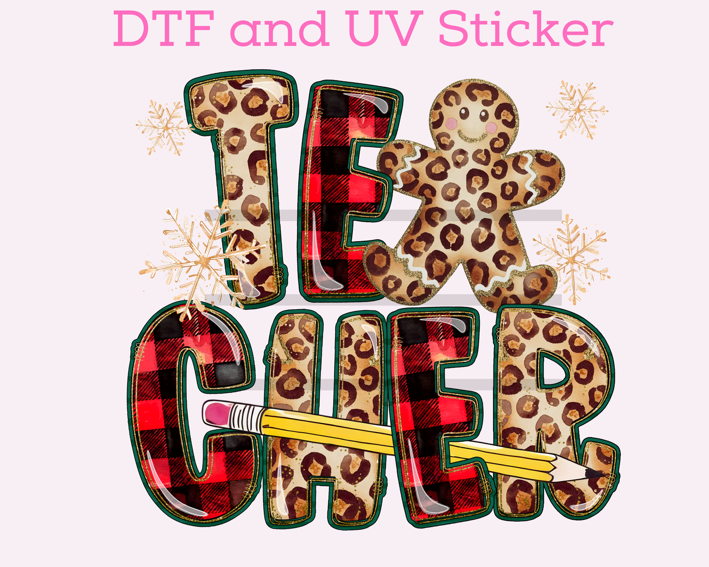 Teacher Plaid Christmas DTF TRANSFER  or UV STICKER
